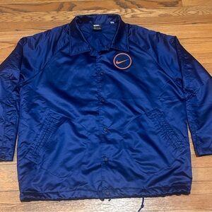 Nike Air Force One Coach Satin Jacket, Blue/Gold, size XL